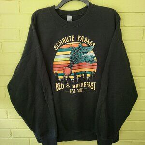 The Office Schrute Farms Bed & Breakfast Crewneck Sweatshirt 2XL XXL Black A2